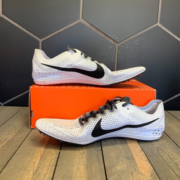 ~New W/ Missing Lid! Nike Zoom Victory 3 White Grey Track & Field Cleats Size 15 - Picture 2 of 6